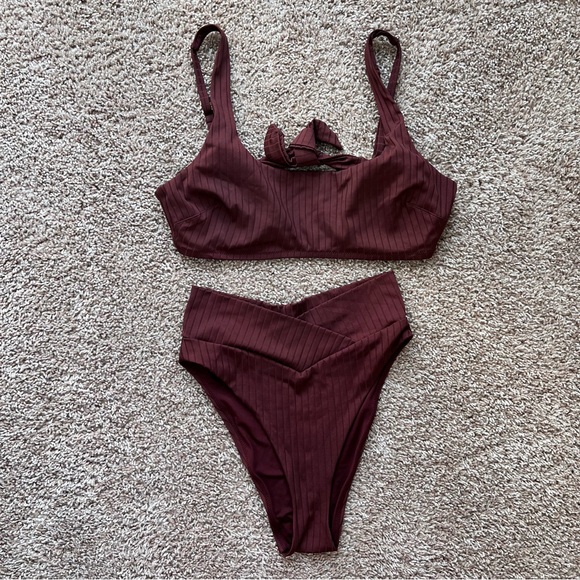 Aerie Ribbed Bikini Set - Picture 1 of 6